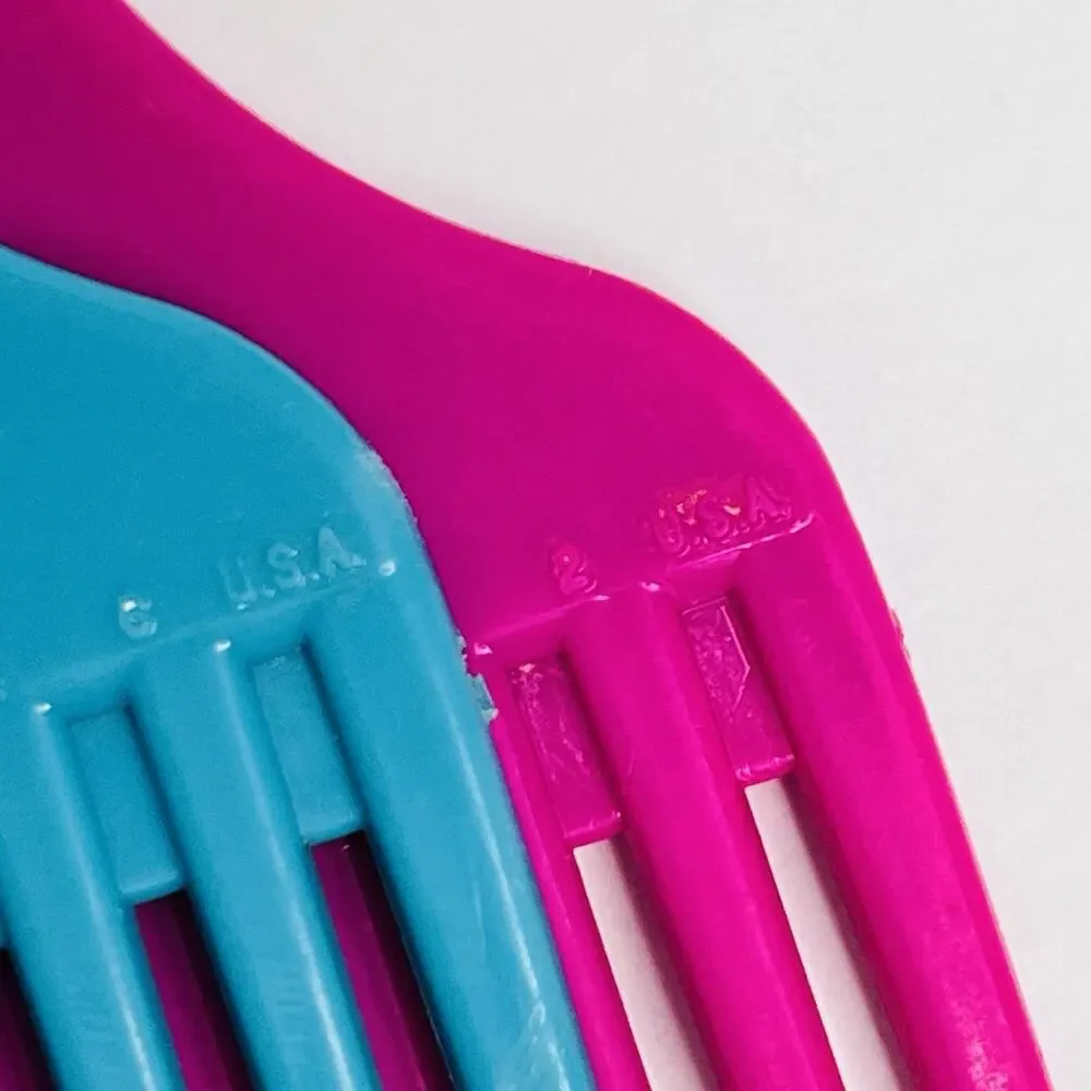 vintage goody hair pick lift comb‎ pink teal solid usa 80s 90s nostalgia props